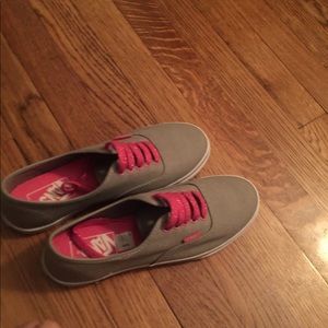 Grey and pink vans size 7